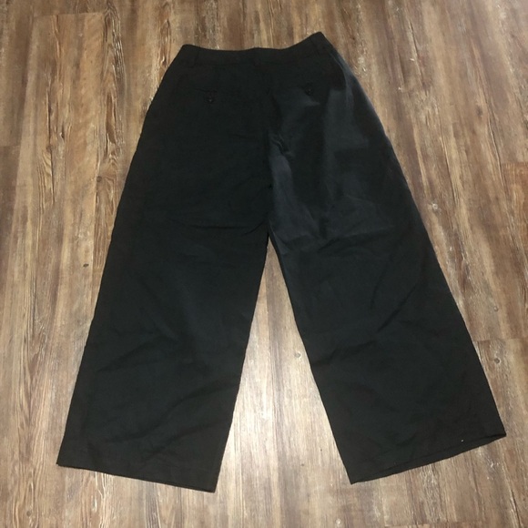 Madewell Harlow Wide Leg Pants Women's 6p High Rise in True Black Wash Linen - Picture 5 of 7